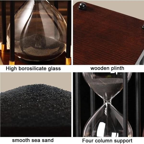 Tidsglas, dekorativt træ-tidsglas, stor Louglas timer 60 Lilla sand