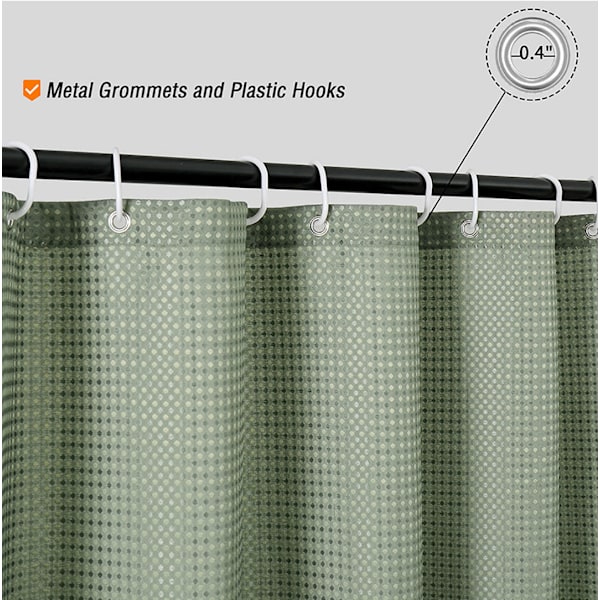 Soya Grön Våffel Vattentät Mögelbeständig Polyester Duschdraperi Badrumsdraperi Sanitärt Mellanrum Duschdraperi Duschdraperi 150*180
