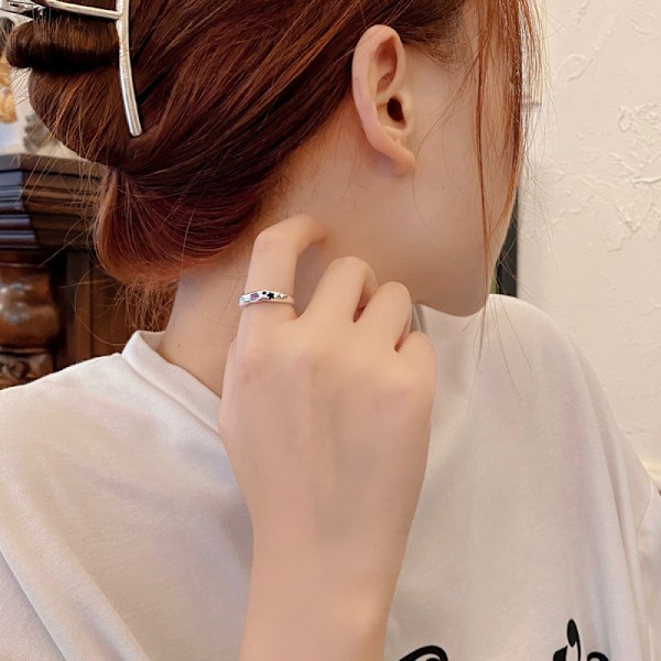 Färgad ring, silver, 1 styck