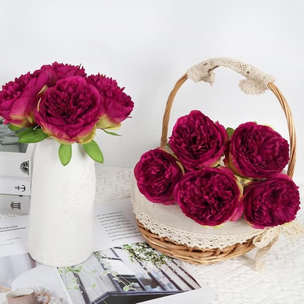 Kunstig peon, rød, 1 bunt Rose red