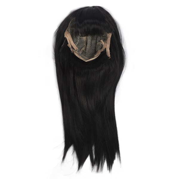 Børns simuleret paryk pige pandehår paryk sort langt glat hår kemisk fiber hovedbeklædning fuld top erstatning sort
