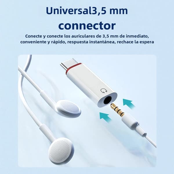 USB-C til 3,5 mm hodetelefonadapter lydkonverterer kompatibel med iPhone 15 og USB-C Samsung-telefoner