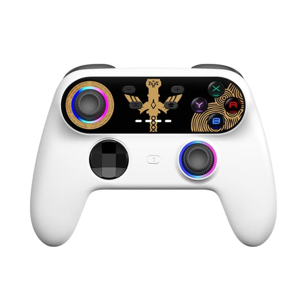 Hvit HY 9017 trådløs kontroller, kompatibel med Switch, PS3, Android, RGB Turbo Dual Motor