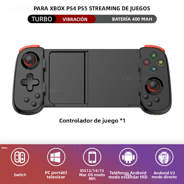 Hvid D6DP Trådløs Gamepad med Udvidelse og Turbo Vibration til Android/iOS/Switch/PC Bluetooth-kompatibel Spilcontroller