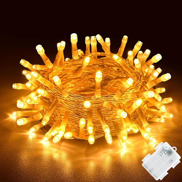 Batteridrevne Feelykter Utendørs, 3 m 20 LED Mikro Feelykter, IP65 Vanntette Kobbertråd Feelykter med Timer, for Rom, Hage, Krukker, Flasker, Jul