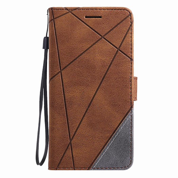 Brun; Äkta läder flipfodral för Samsung Galaxy S8 Plus, stöder 5G, plånboksdesign, sött utseende. brown S8 Plus