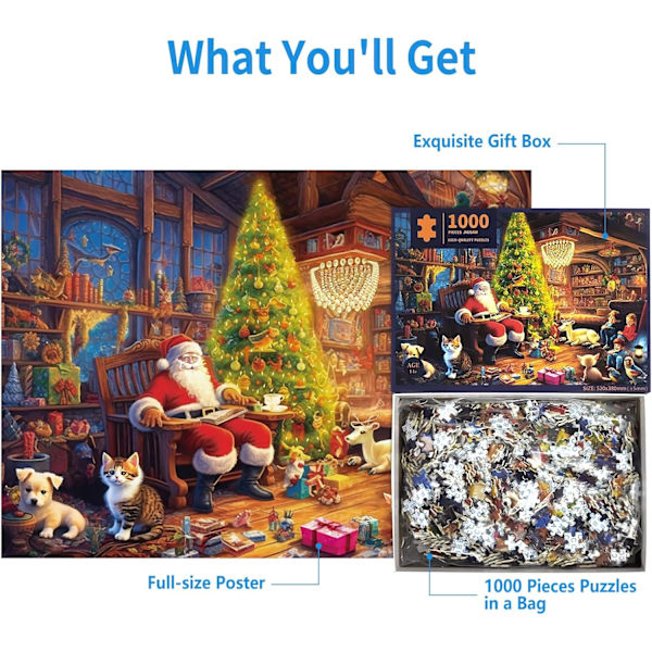 Julekalender Jigsaw Puzzle 1000 Brikker Jule Nedtælling Jigsaw Puzzle Blind Box Legetøj
