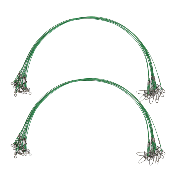 20 stykker anti-bid linje, bælte, anti-bid fiskesnøre, ledningsføring, lokkefiskeri fiskeudstyr tilbehør, 50cm fed grøn green