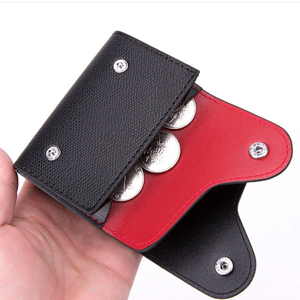 PU-läder Anti-stöld Kortfodral Bärbar Förvaringsorganisatör Mors present (röd) Red