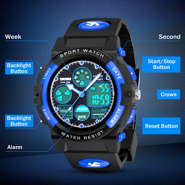 Vattentät barnklocka Digital watch för watch/pojkar för barn - populära presenter för barn