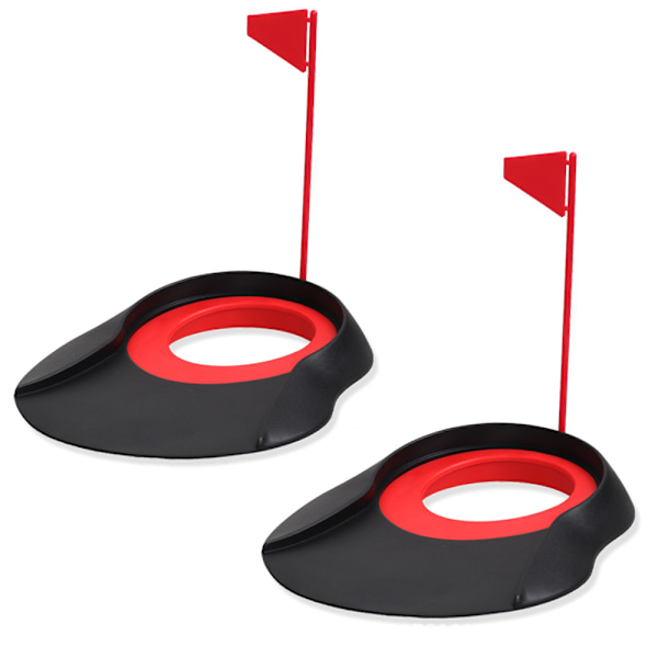 2 stk. Putting Cup, Plastik Golf Putting Hul Kop Praksis Praksis med Hul og Flag til Golftræning