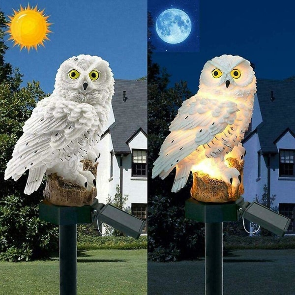 Solar Owl Light Outdoor Garden - Vedenpitävä Led Owl Lawn Light - Creative Night White