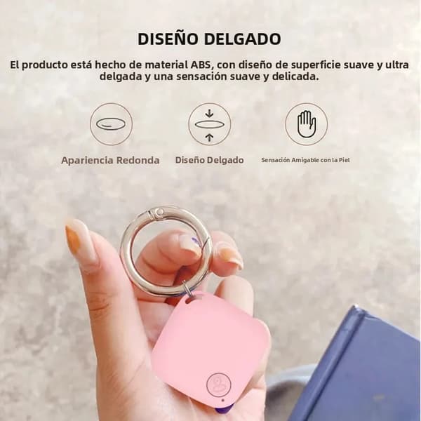 Mini lyserød Bluetooth GPS-tracker, kompatibel med kæledyr, børn, tasker og nøgler; kompatibel med iOS- og Android-systemer.