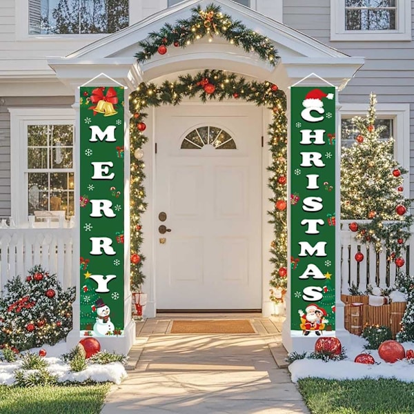 Juldekorationer God Jul Banner Utomhus Inomhus, Hängande God Jul Dekorationer för Hemmet, Inomhus Utomhus Juldekoration Vägg Framdörr