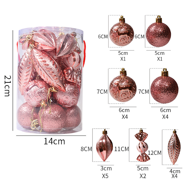 Julekuler Plastjulekuler for julepynt Rose Gold