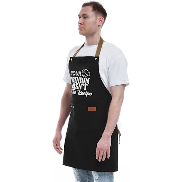 Presenter för pappa, roliga presenter för make, pojkvän, bror, män Unika födelsedagspresenter, presenter för mamma – BBQ-kockförkläde med 3 fickor B