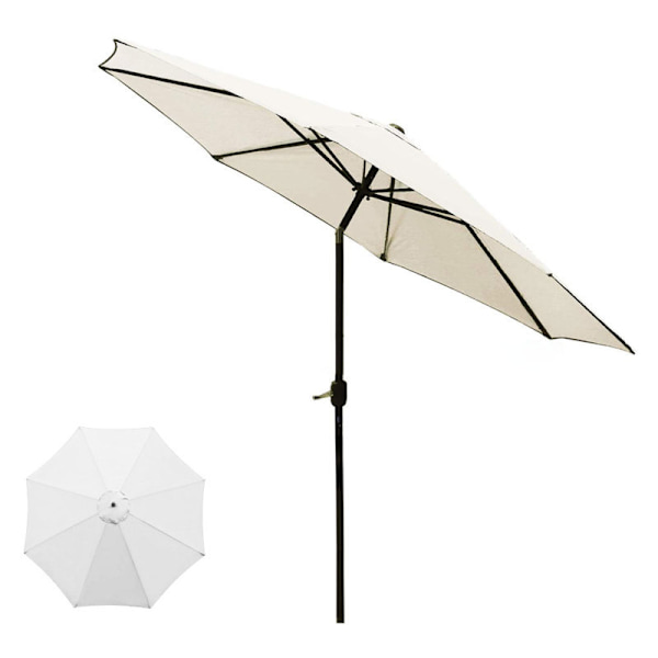 Reserveovertræk til parasol, 8 ribber, 3 m, vandtæt, anti-uv, udskiftningsstof Beige