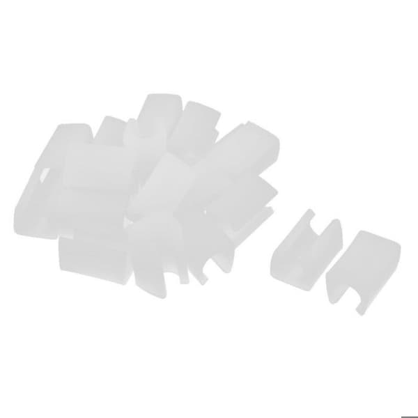 20 stk. runde plastik endestykker, Ø12 mm, U-formet, til rørformede ben på borde og stole, hvid