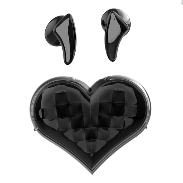 TWS Bluetooth 5.4 øretelefoner, hjerteformede, high-definition mikrofon, roterbare og deformerbare, en ny Valentinsdagsgave til par, hvid. White