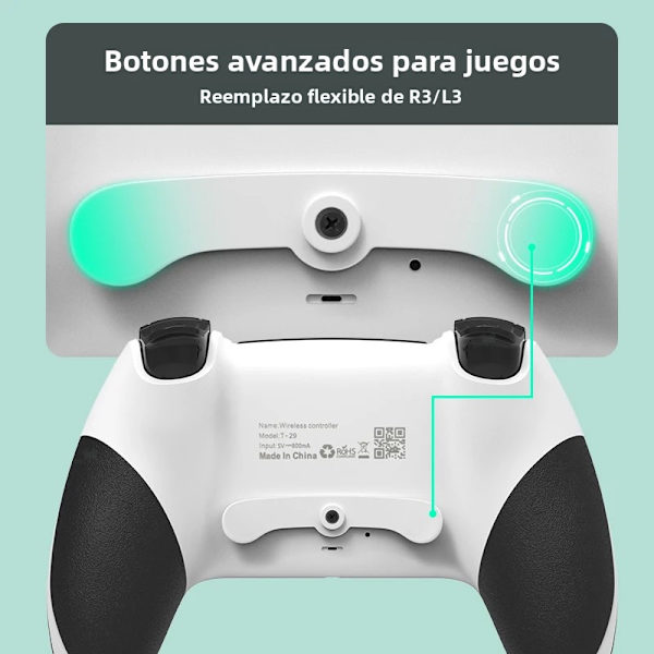 Bluetooth Trådløs Spilcontroller med Dobbelt Vibration, Kompatibel med PC og PS-stil Konsoller
