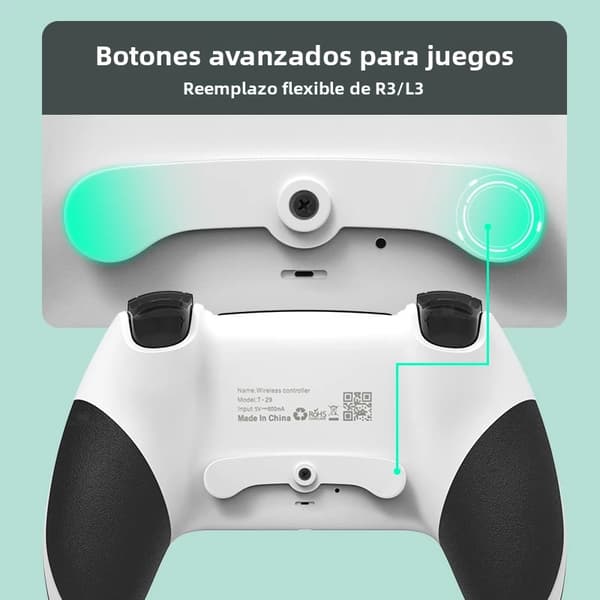 Bluetooth trådløs spillkontroller med dobbel vibrasjon, kompatibel med PC og PS-stil konsoller