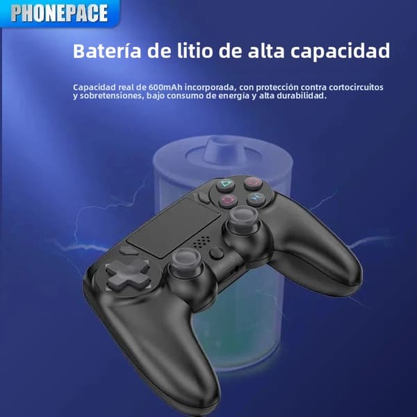 Blå trådløs Bluetooth gamepad-controller med touchpad og mikrofon, kompatibel med PS og PC, seks akser, dobbelt vibration, Bluetooth 4.0
