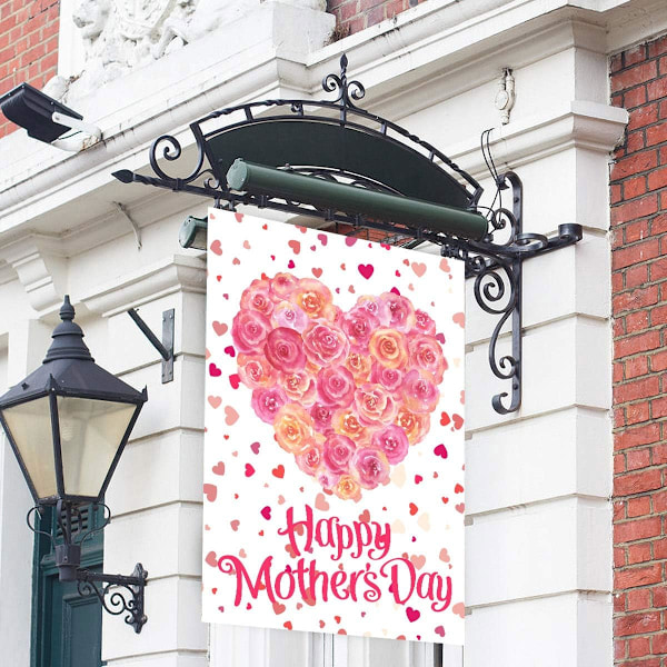Glædelig Jul Træ Rød Haveflag Vinter Snefnug Dobbeltsidet Flag 12\" x 18\", Jul Rustik Vinter Sne Ferie Nytår Lille Haveflag Banner Mother's day