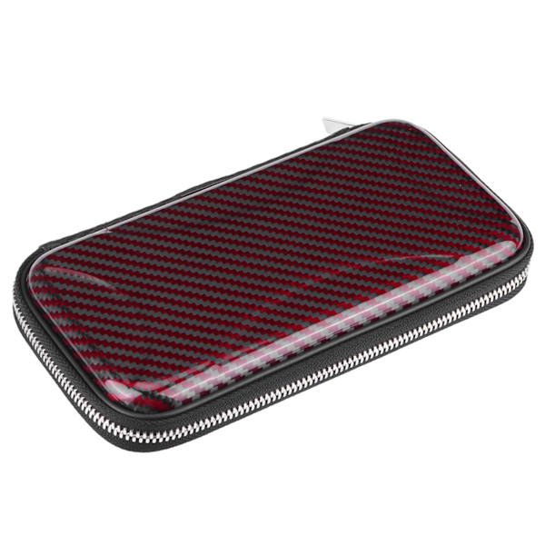 Kulfiber Business Wallet Bærbar Lynlås Wallet Kortholder Taske 21x11x3.5cm Rød Red