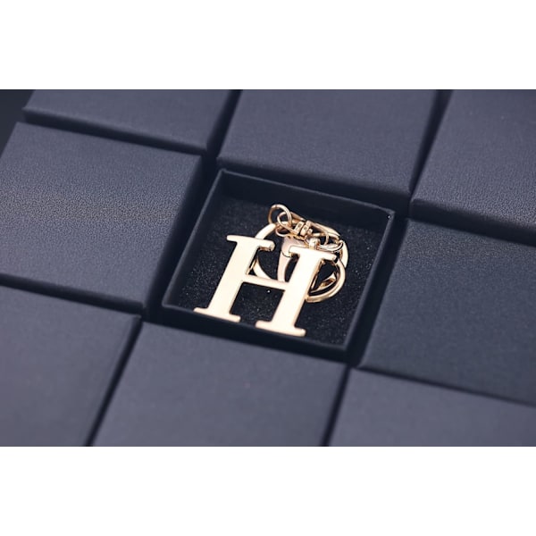 Nøglering med Guld Bogstav A-Z til Kvinder Taske Charms Pung Charms Til Håndtasker Metal Alphabet Initial Letter Nøglering H