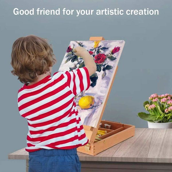 Premium Skissblock Easel, Bordstable, Trä för Måleri, Student, Konstnär, Nybörjare