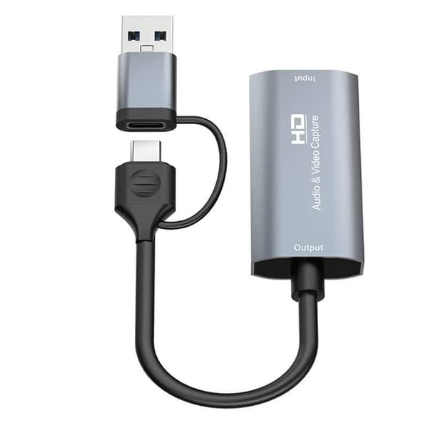 -FGNS 4K HDMI til USB 3.0/USB C Video Capture Card, Full HD 1080p Video Capture Card til Game Capture med 2-i-1 Interface til Undervisning, Broadcasting