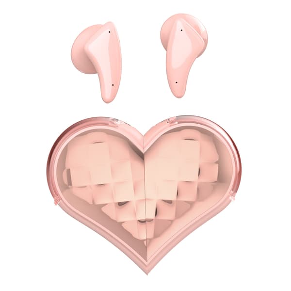 TWS Bluetooth 5.4 ørepropper, hjerteformede, high-definition mikrofon, roterbare og deformerbare, en ny Valentinsdagsgave til par, rød. Rose