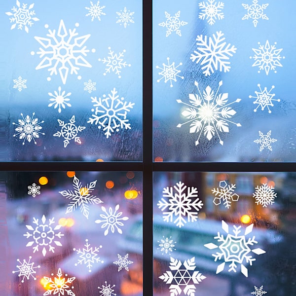 Julepynt snøfnugg statiske klistremerker vindusglass klistremerker jule snøfnugg vindus klistremerker til jul white
