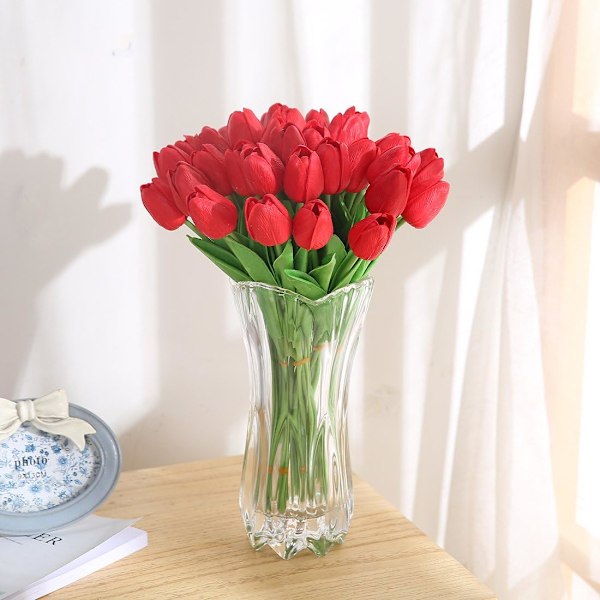 Kunstige ægte tulipaner Rot -20