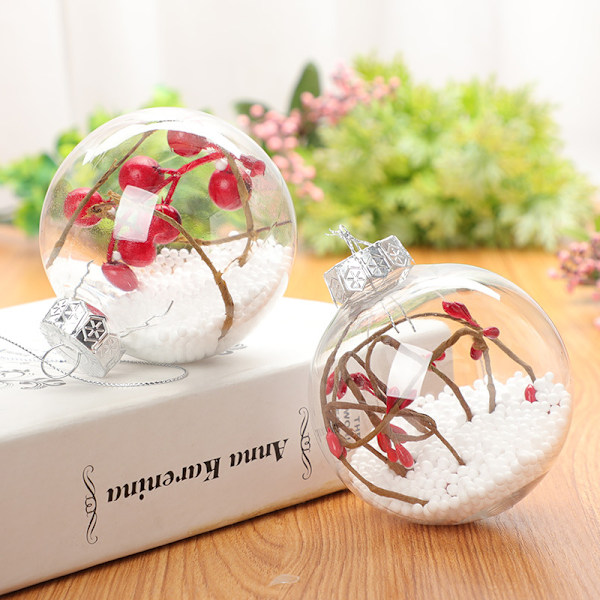 Akryl Julerkuler Transparent DIY Dekorasjoner som Sesongdekorasjoner 8cm B 8cm