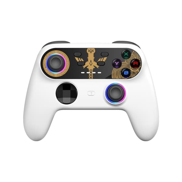 Svart og hvit NSpro trådløs spillkontroller, kompatibel med Switch-stil, RGB-belysning, PS3, Android, iOS 13+ Bluetooth