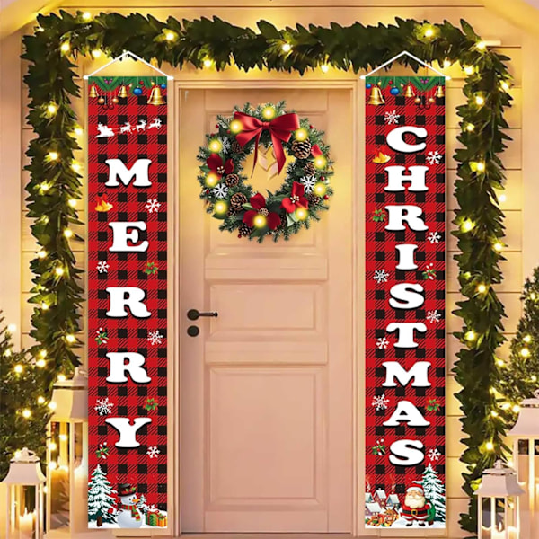 Juldekorationer God Jul Banner Utomhus Inomhus, Hängande God Jul Dekorationer för Hemmet, Inomhus Utomhus Juldekoration Vägg Framdörr