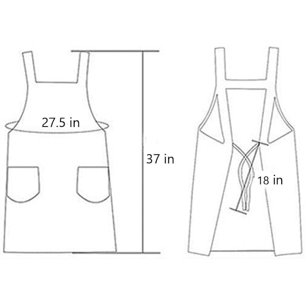 Kjøkkenforkle for kvinner med lomme, bomull, søt kjøkkenforkle til baking, rengjøring H