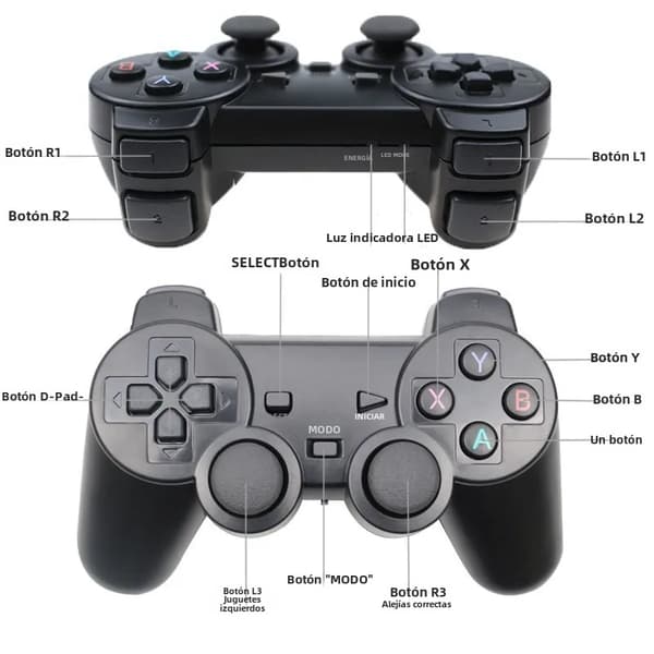 2 stycken 2.4G trådlösa spelkontroller kompatibla med PS-stil konsoler, Android TV-box och PC