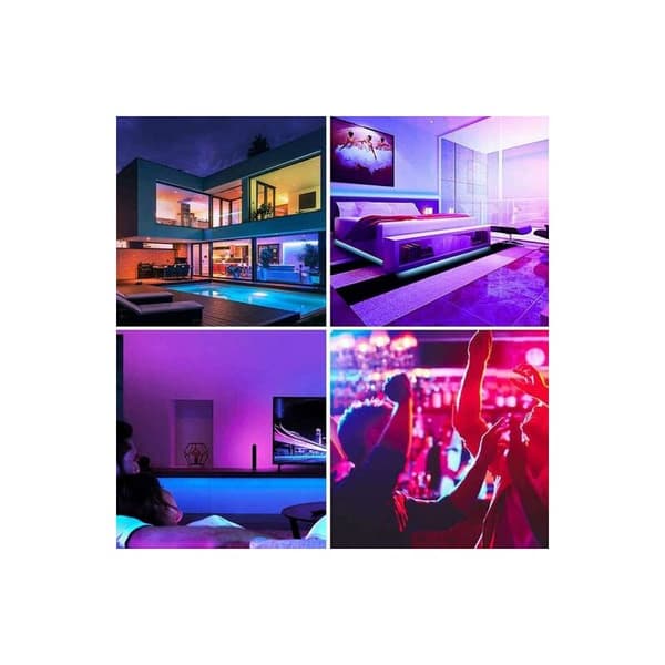 LED-stripe, LED-stripe, LED-bakgrunnsbelysning for TV, musikk synkronisering, RGB Bluetooth-app, 3 knapper, 4M