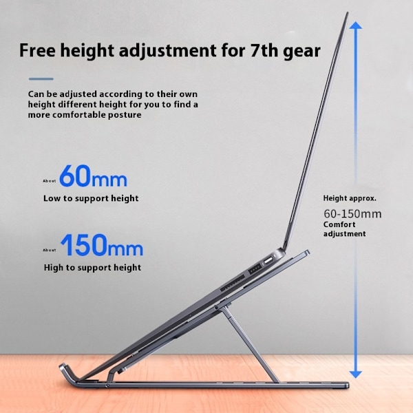 Computerstand Laptop Foldbar Køling Aluminium Legering Stand Bærbar Opbevaring Løft Laptop Stand 16 Tommer Stjernelys Sølv