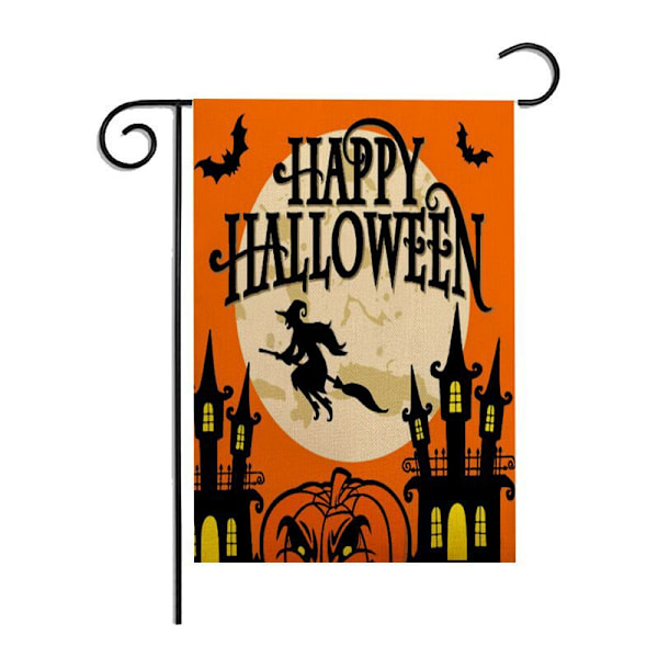 Dekorativ Halloween Haveflag Dobbeltsidet Julebanner Haveflag af Linned (I)