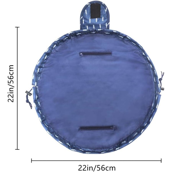 Toalettsäck för flickor, lat förvaring, kosmetikväska, stor bärbar, snygg design, utomhus, vattentät, snabb montering, dubbel magisk väska Bleu Foncé