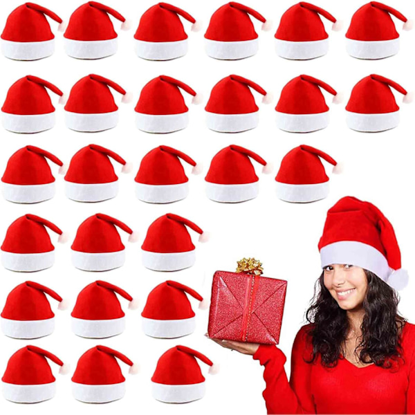 Tomtehattar i Bulk för Vuxna, 12 st Julklappar för Vuxna, Universal Passform Plus Storlek, Perfekta Julfesttillbehör 24 st 24pcs-13"x15"
