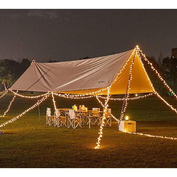 Stjärnformade små färgglada ljusslingor LED utomhus camping stämningsbelysning juldekorationer IP65 10m 100 lampor 8 mönster