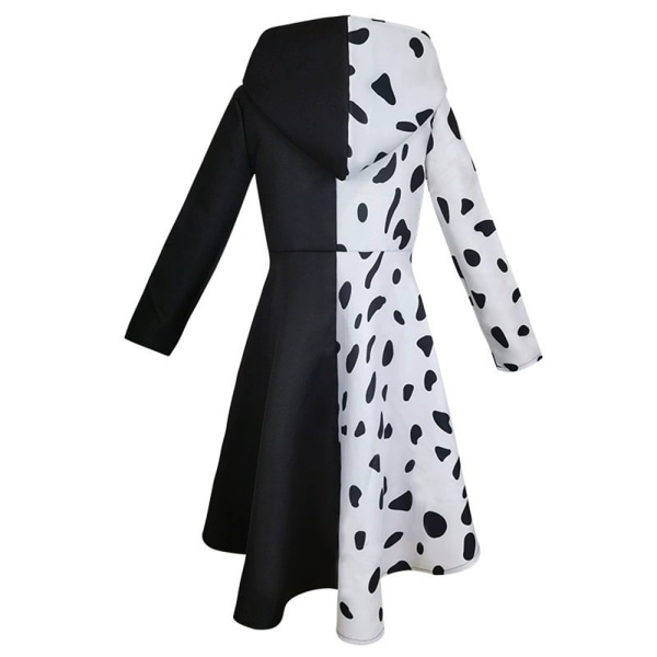 Cruella Dalmatian Print Vintage Halloween-kostyme L