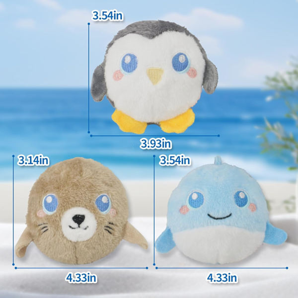 DKING 3-pak Squeaky Hundefballer, 2 i 1 Morsomme Valpeballleker, Bursdags Hundefilek for Små og Mellomstore Hunder (Monster Ball) 4
