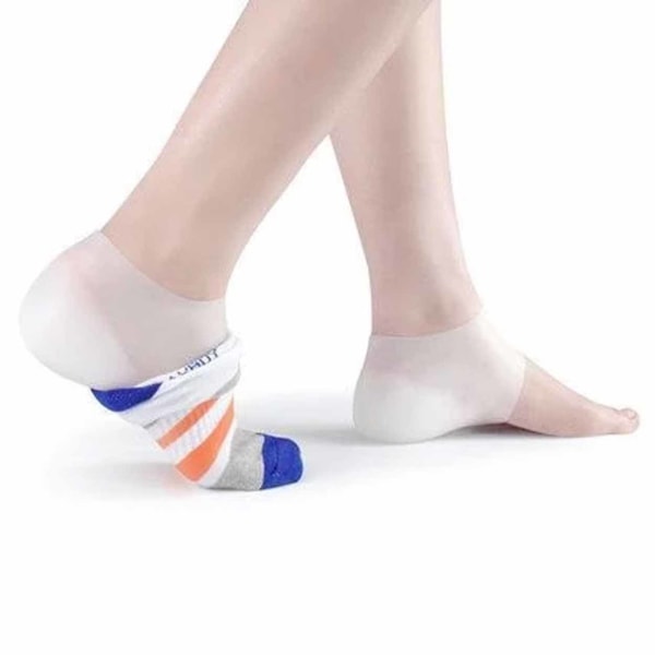Få lengre sokker Gel-hælinnlegg Skoinnlegg med økt lengde 4 cm hvit white