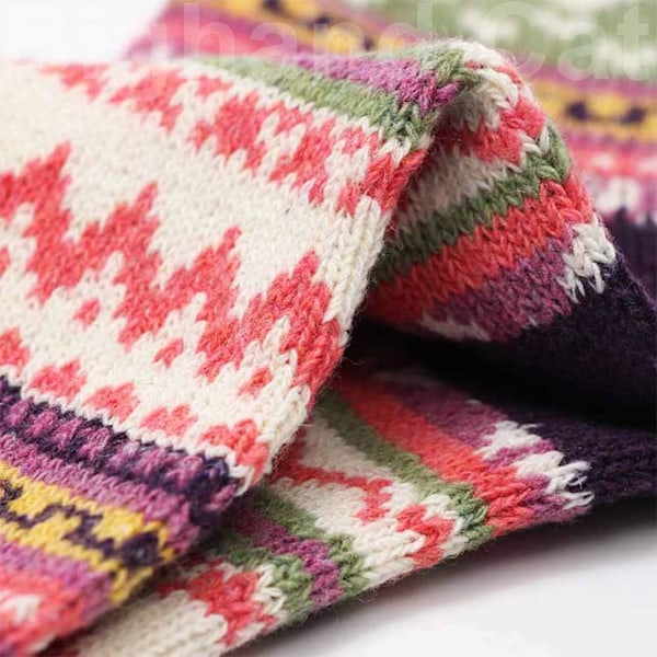 5 Par Dame Vintage Stil Tykke Uld Varme Vinter Strømper A8