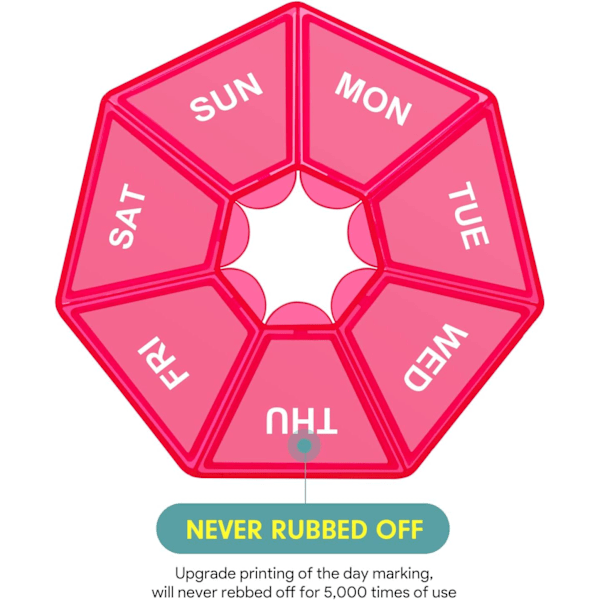 Veckovis pillerorganisatör, 1 förpackning Bärbar resepillerlåda Medicinfodral 6 färger (Sju dagar) Ny utgåva Lila Purple